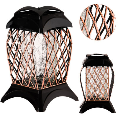 Znicz Rożowe Złoto 33 cm Rose Gold Na Grób Cmentarz kratka Lampion