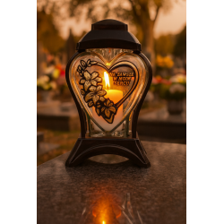 Znicz Serce Złoty na Wszystkich Świętych Grób Cmentarz Duży Lampion 33 cm
