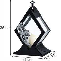 Znicz Czarny na Wszystkich Świętych Cmentarz Grób Duży Lampion 35 cm