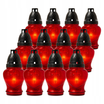 Znicz nagrobny małe serce czerwone 17 cm Candle De Lux