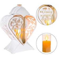 Znicz z Wkładem Led na Wszystkich Świętych na Grób Cmentarz Duży Lampion