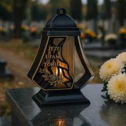 Znicz z Wkładem Led na Wszystkich Świętych na Grób Cmentarz Duży Lampion