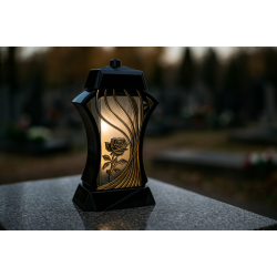 Znicz Czarny na Wszystkich Świętych Na Grób Cmentarz Duży Lampion 37 cm
