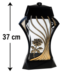 Znicz Czarny na Wszystkich Świętych Na Grób Cmentarz Duży Lampion 37 cm