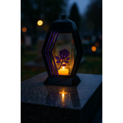 Znicz Czarny na Wszystkich Świętych Na Grób Cmentarz Duży Lampion 37 cm
