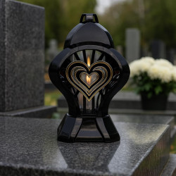 Znicz czarny na Wszystkich Świętych na Grób Cmentarz Duży Lampion 31 cm
