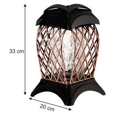 Znicz Rożowe Złoto 33 cm Rose Gold Na Grób Cmentarz kratka Lampion