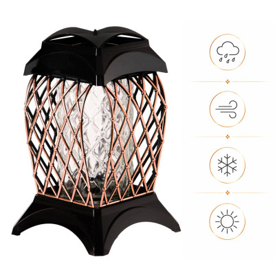 Znicz Rożowe Złoto 33 cm Rose Gold Na Grób Cmentarz kratka Lampion