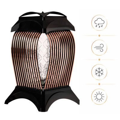 Znicz Rożowe Złoto 33 cm Rose Gold Na Grób Cmentarz Paski Lampion