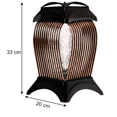 Znicz Rożowe Złoto 33 cm Rose Gold Na Grób Cmentarz Paski Lampion