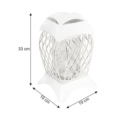 Znicz Biały Srebro Na Grób Cmentarz Wszystkich Świętych Duży Lampion 33 cm