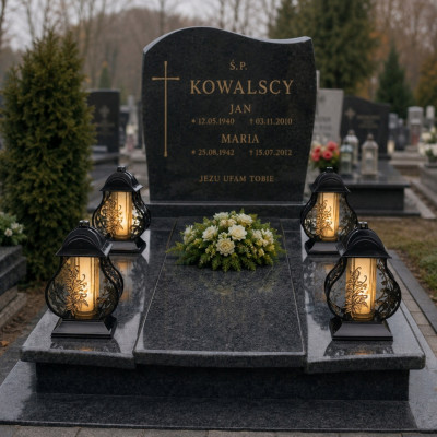 Znicz z wkładem Led na Wszystkich Świętych na Grób Cmentarz Duży Lampion