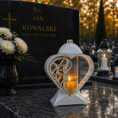 Znicz z Wkładem Led na Wszystkich Świętych na Grób Cmentarz Duży Lampion