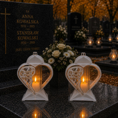 Znicz z Wkładem Led na Wszystkich Świętych na Grób Cmentarz Duży Lampion