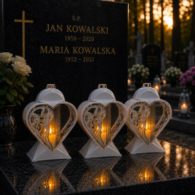 Znicz z Wkładem Led na Wszystkich Świętych na Grób Cmentarz Duży Lampion