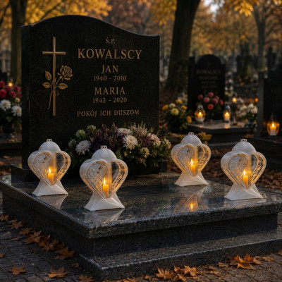 Znicz z Wkładem Led na Wszystkich Świętych na Grób Cmentarz Duży Lampion