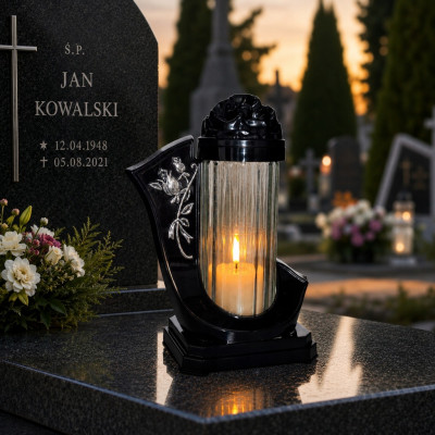 Znicz z Wkładem Led na Wszystkich Świętych na Grób Duży Lampion 30 cm