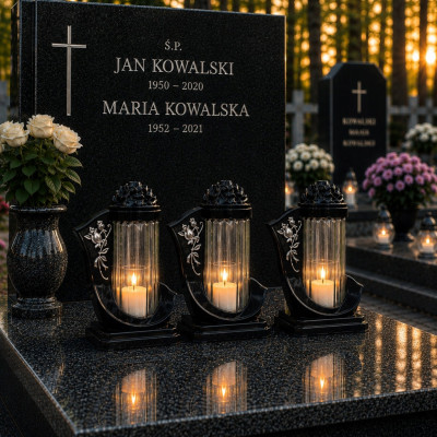 Znicz z Wkładem Led na Wszystkich Świętych na Grób Duży Lampion 30 cm