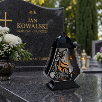 Znicz z Wkładem Led na Wszystkich Świętych na Grób Cmentarz Duży Lampion