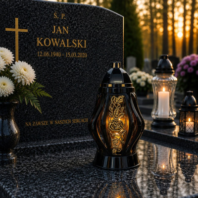 Znicz z Wkładem Led Ażurowy na Wszystkich Świętych Na Grób Duży Lampion
