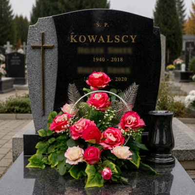 Stroik Na Grób Wiązanka + Bukiet do Wazonu Kompozycja Nagrobna na Cmentarza