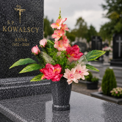 Stroik Na Grób Wiązanka + Bukiet do Wazonu Kompozycja Nagrobna Eliza