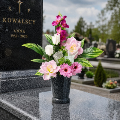 Stroik Na Grób Wiązanka + Bukiet do Wazonu Kompozycja Nagrobna Eliza