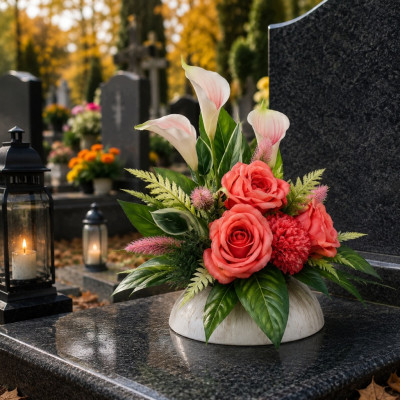 Stroik Na Grób Cmentarz Wieniec Kompozycja Kwiatowa Wiązanka Gabriela