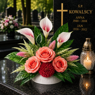Stroik Na Grób Cmentarz Wieniec Kompozycja Kwiatowa Wiązanka Gabriela