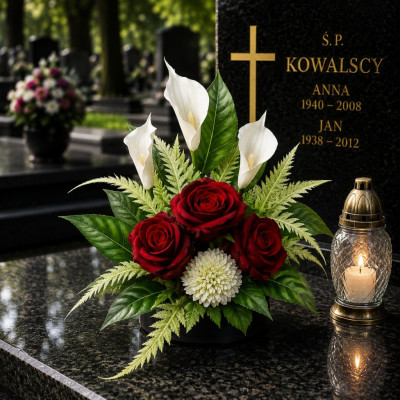 Stroik Na Grób Cmentarz Wieniec Kompozycja Kwiatowa Wiązanka Gabriela