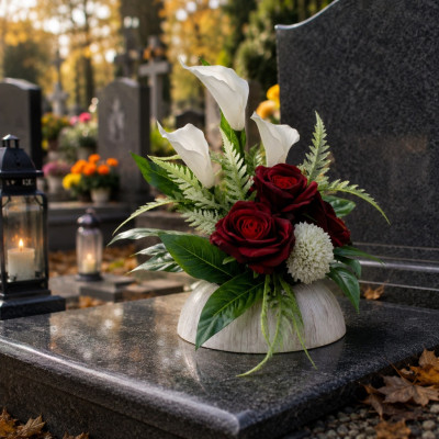 Stroik Na Grób Cmentarz Wieniec Kompozycja Kwiatowa Wiązanka Gabriela
