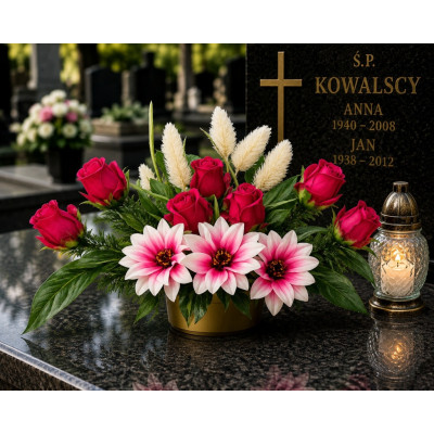 Stroik Na Grób Cmentarz Wieniec Kompozycja Kwiatowa Wiązanka Iga