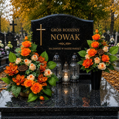 Stroik Na Grób Wiązanka + Bukiet do Wazonu Kompozycja Nagrobna Joanna