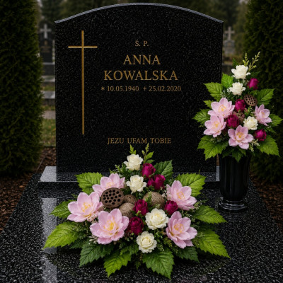 Stroik Na Grób Wiązanka + Bukiet do Wazonu Kompozycja Nagrobna Joanna
