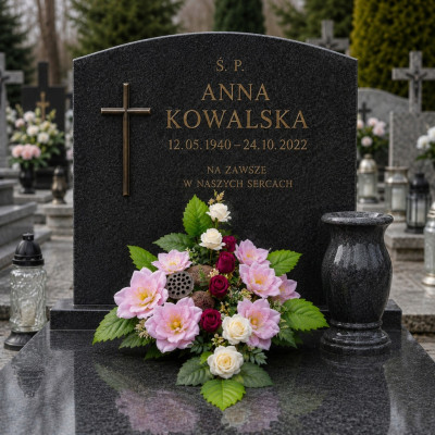 Stroik Na Grób Wiązanka + Bukiet do Wazonu Kompozycja Nagrobna Joanna