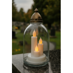 Świeca Led Potrójna Biała Ciepła Do Zniczy Lampionu 14 cm