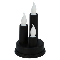 Świeca Led Potrójna Czarna Ciepła Do Zniczy Lampionu 14 cm
