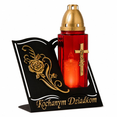 Znicz Książka Kochanym Dziadkom Złoty na Wszystkich Świętych 27 cm