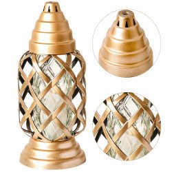 Znicz Złoty Na Grób Cmentarz Wszystkich Świętych Duży Lampion 36 cm