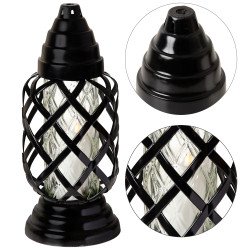 Znicz Czarny Na Grób Cmentarz Wszystkich Świętych Duży Lampion 36 cm