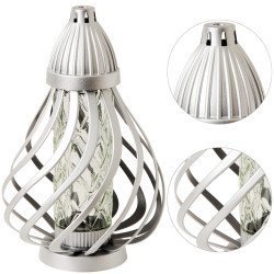Znicz Srebrny Duży Na Cmentarz Na Wszystkich Świętych Lampion Na Grób 36 cm