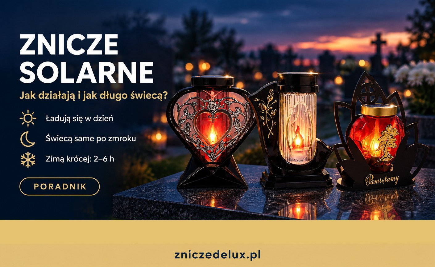 Znicze solarne: znicz solarny LED na cmentarz, jak działa i ile świeci