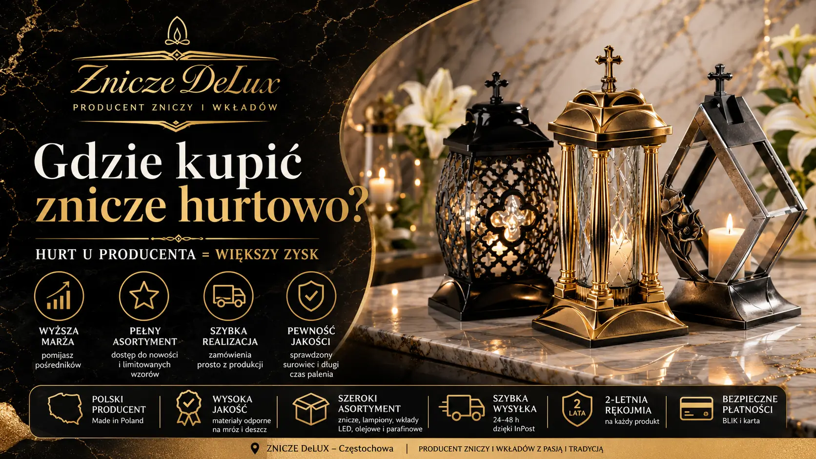 Gdzie kupić znicze hurtowo: hurtownia czy producent?