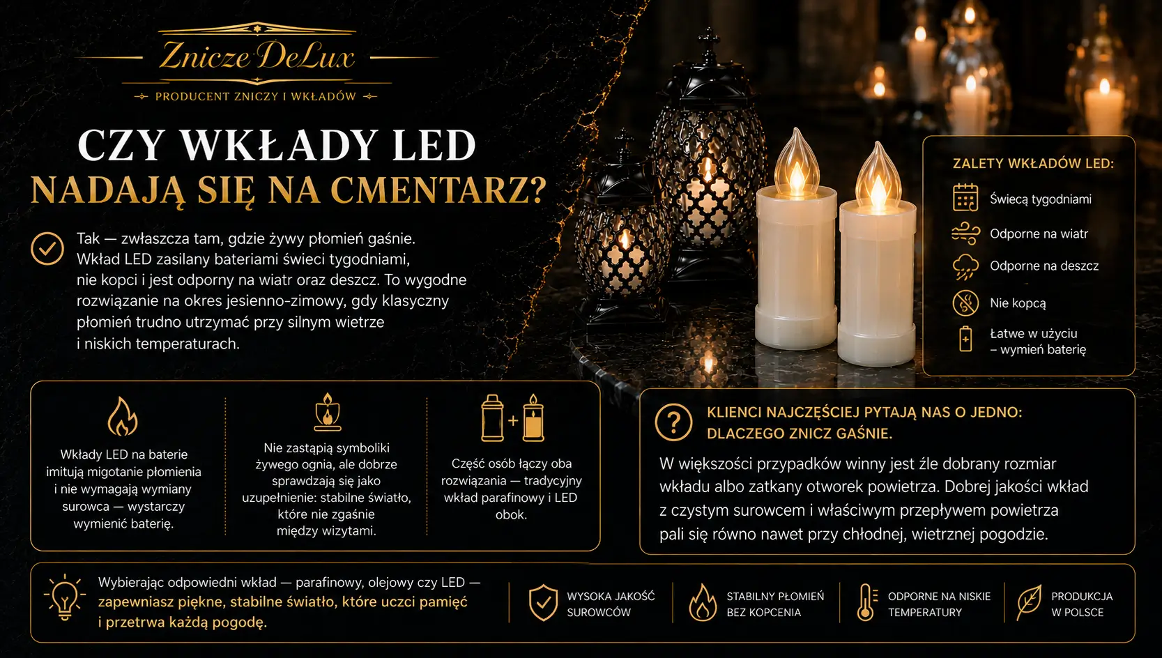 Czy wkłady LED nadają się na cmentarz?